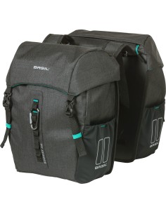 Clarijs fietstas dubbel XL PVC 46L met uitsparing mat zwart
