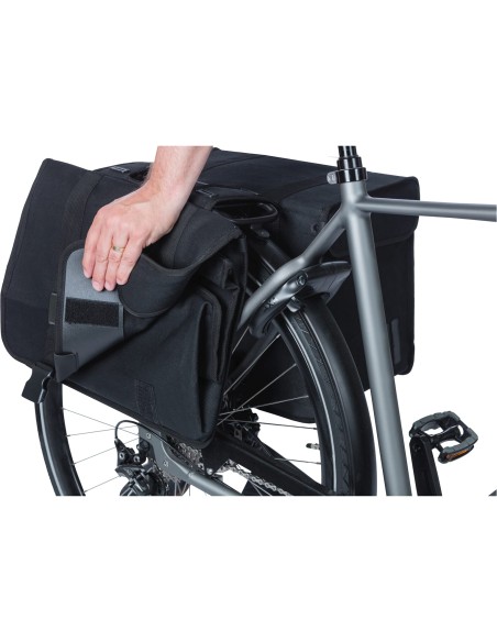 Basil fietstas dubbel Kavan Eco Classic zwart 68L