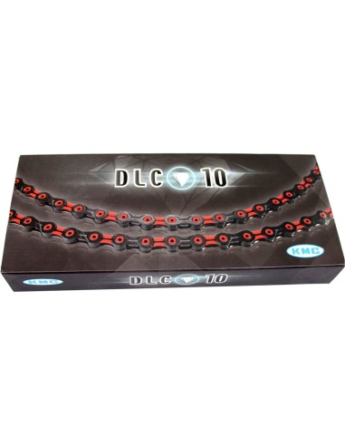 KMC ketting DLC10 black/red 116s