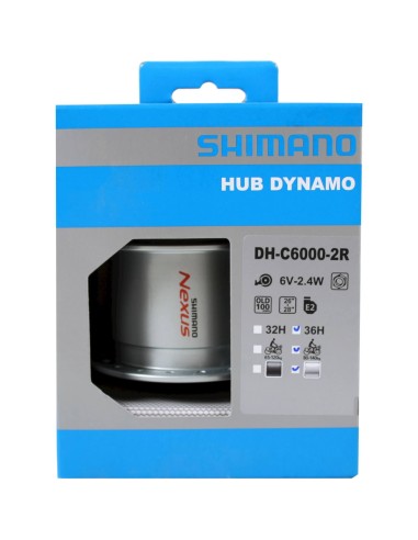 Shimano dynamonaaf 6v 2,4w DH-C6000 RB zilver