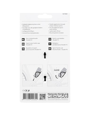 Simson bidonhouder DoubleFit zwart