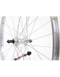Roland achterwiel 28 uitval cass 7v Alu AS26 zilver zink sp