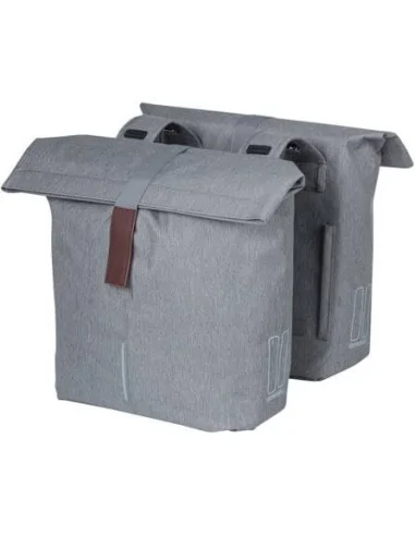 Basil fietstas dubbel City grey melee 28-32L