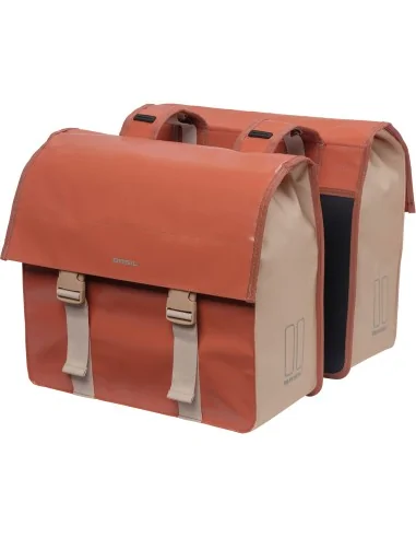 Basil fietstas dubbel Urban load terra red/rose 48-53L