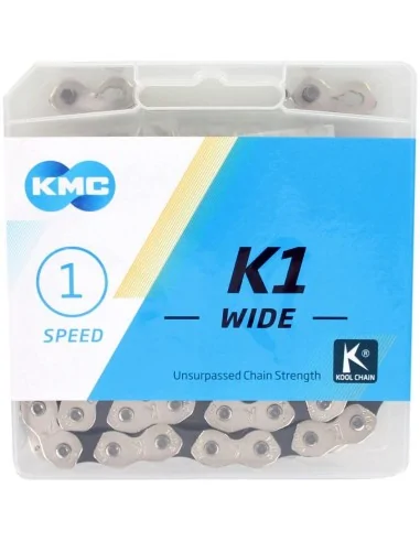 KMC ketting K1 1/8 wide silver/black 110s