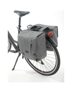 Clarijs fietstas dubbel XL PVC 46L met uitsparing matt zwar