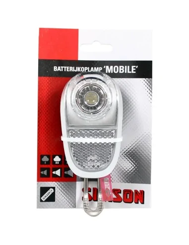 Simson koplamp white led batterij 5 lux