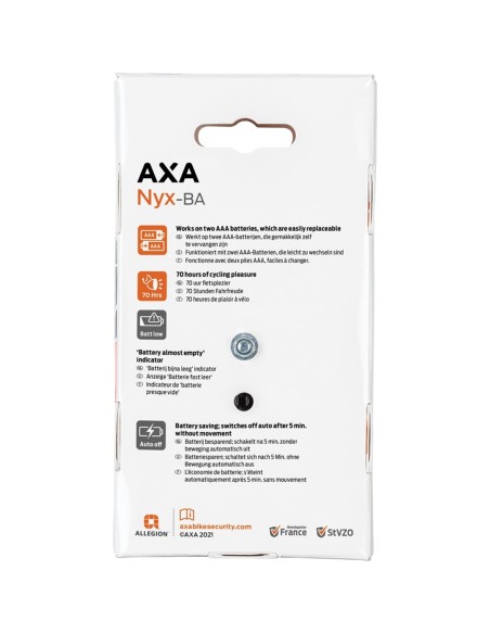 Axa achterlicht Nyx auto off batterij spatbord