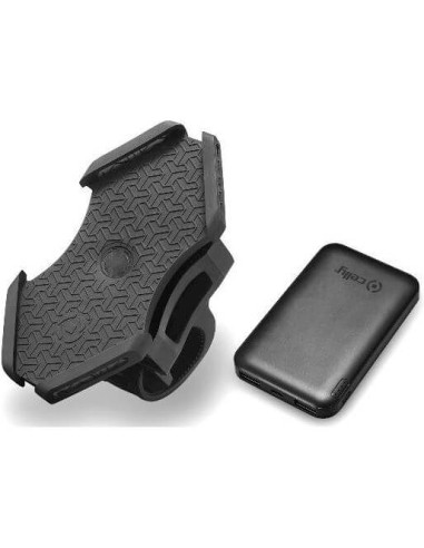 Celly telefoonhouder met powerbank zwart