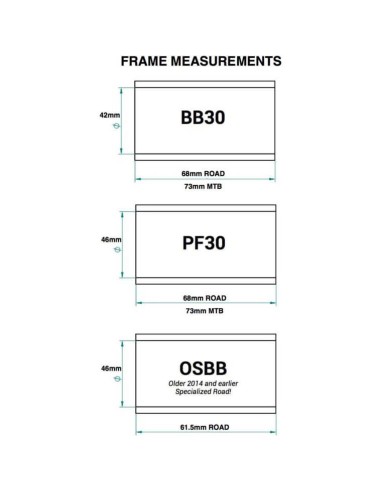 Praxis trapas adapter M24 Sram GXP BB30 PF30 Road 68mm