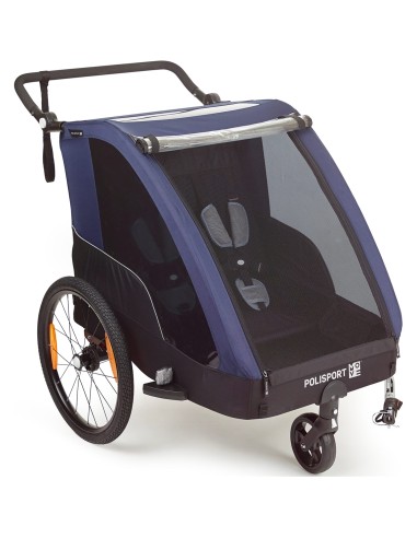 Polisport kids trailer voor fietsen en wandelen grey / blue