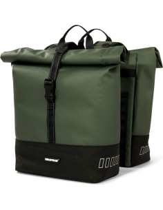 Basil fietstas dubbel Urban load zwart wit 48-53L