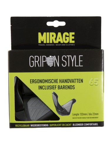 Mirage handvatten Grips in Style 134mm zwart/grijs met bare