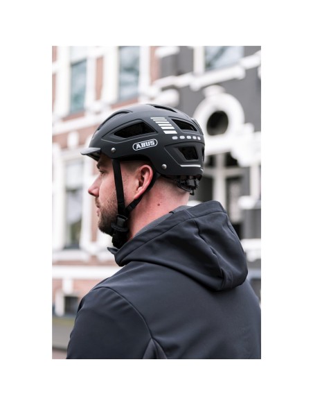 Abus helm Hyban 2.0 LED signal black M 52-58cm