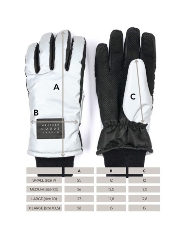 Weathergoods Sweden refl. handschoenen Luna Silver S