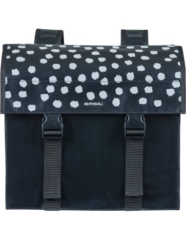 Basil fietstas dubbel Urban load zwart wit 48-53L